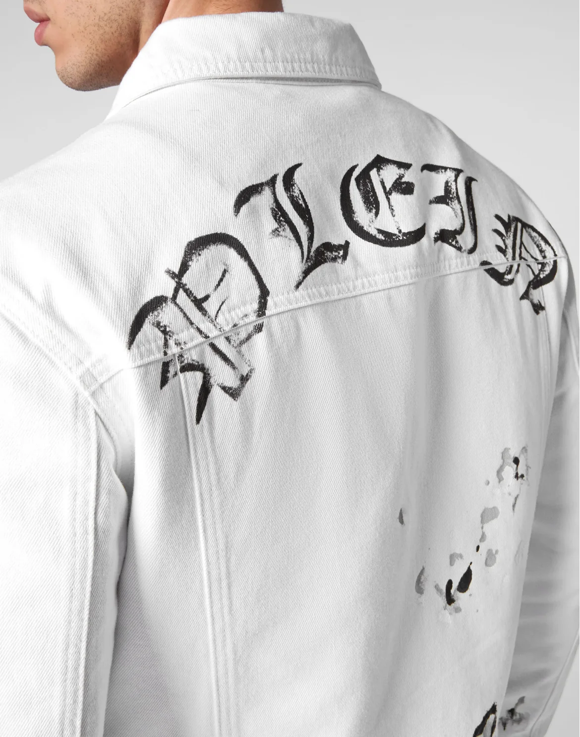 Denim Zip Jacket Dripping, цвет: Белый