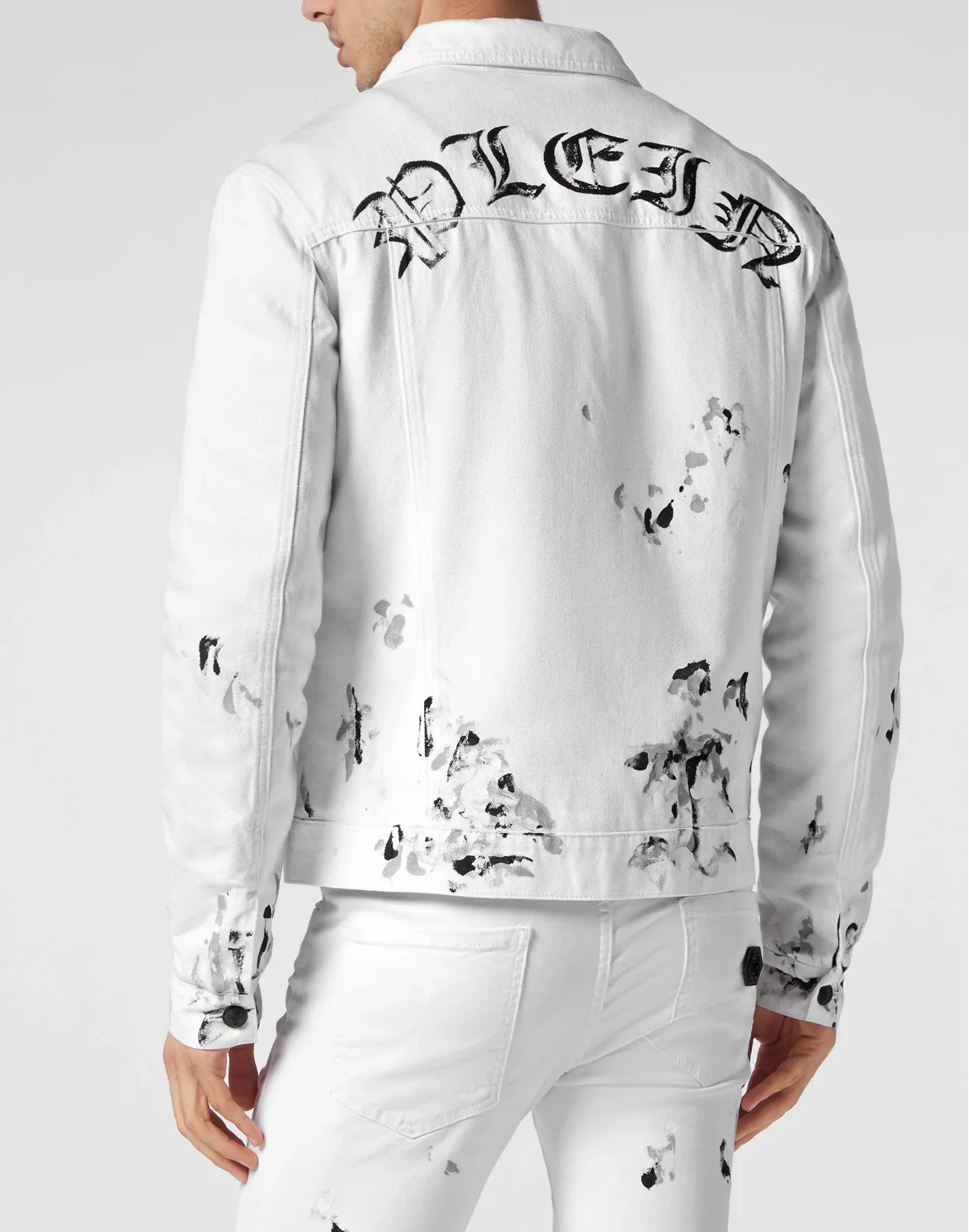 Denim Zip Jacket Dripping, цвет: Белый