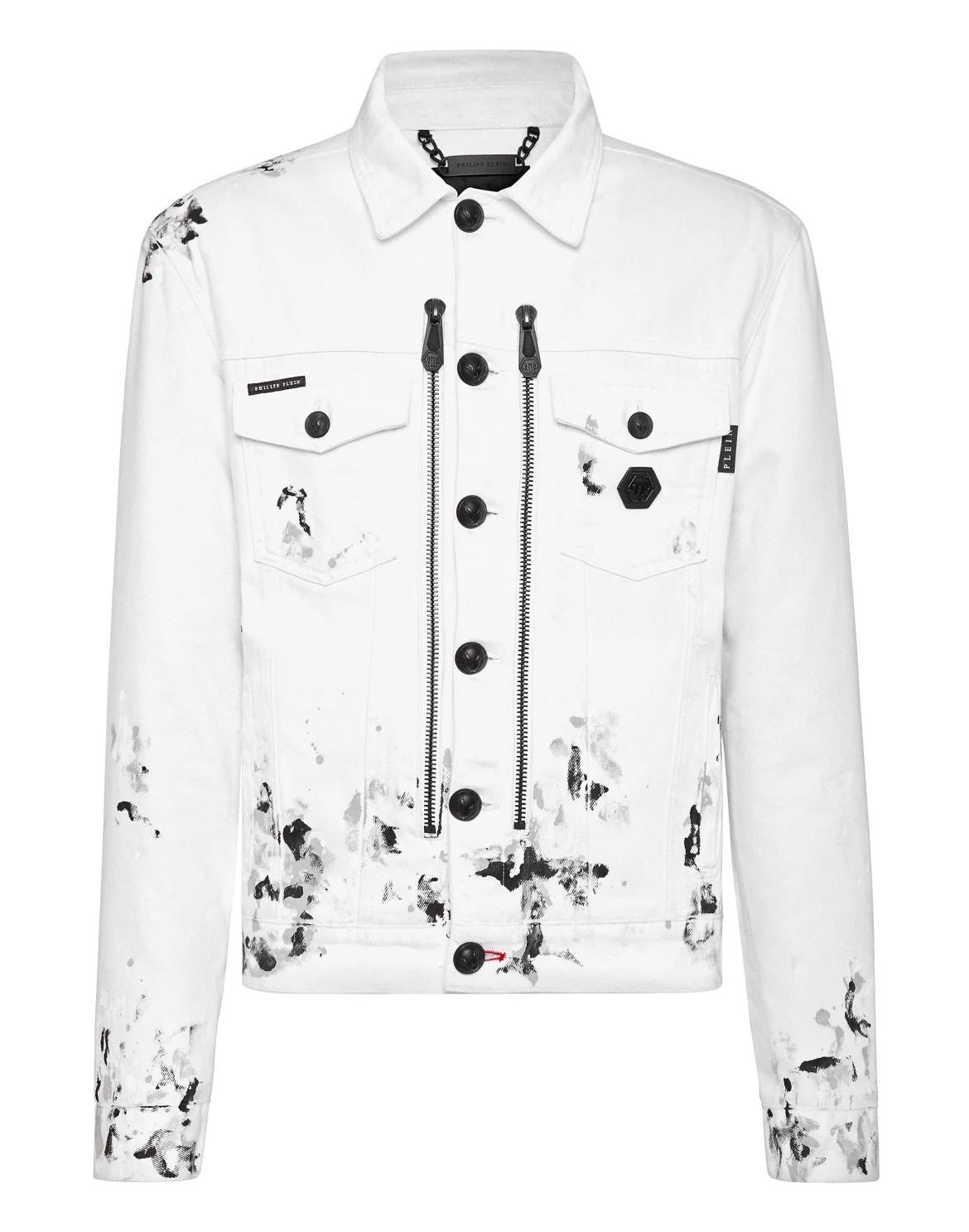 Denim Zip Jacket Dripping, цвет: Белый