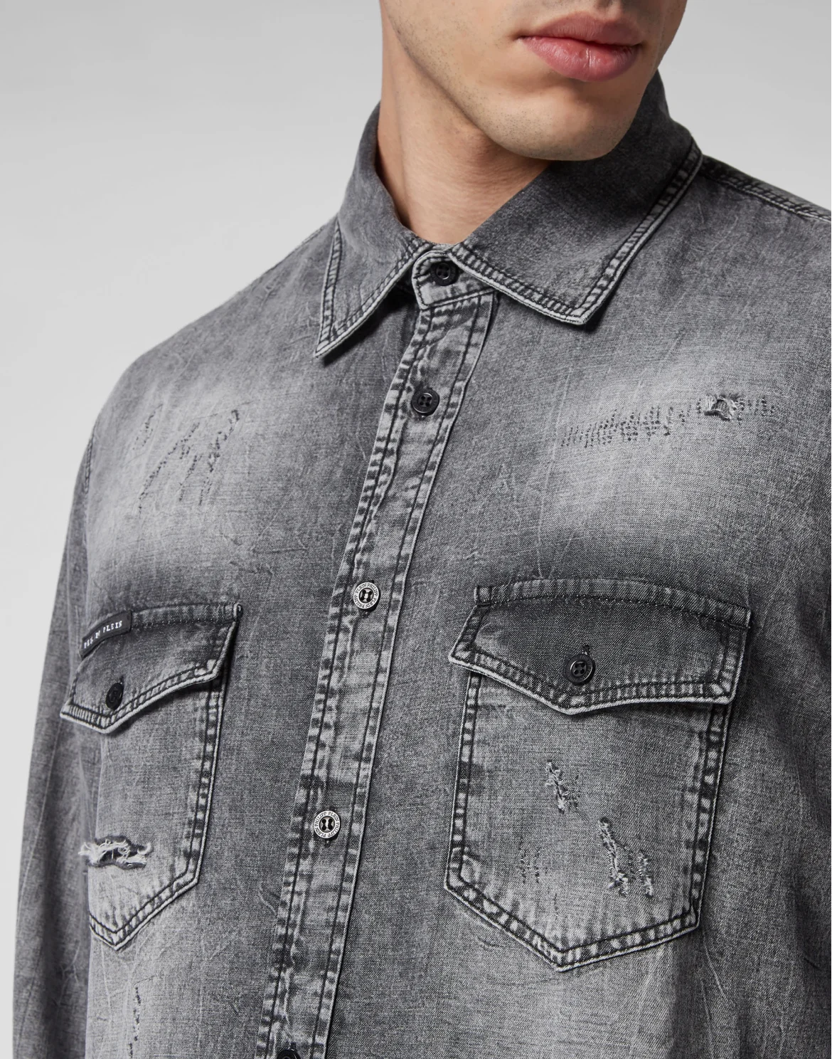 Denim Shirt LS, цвет: Серый