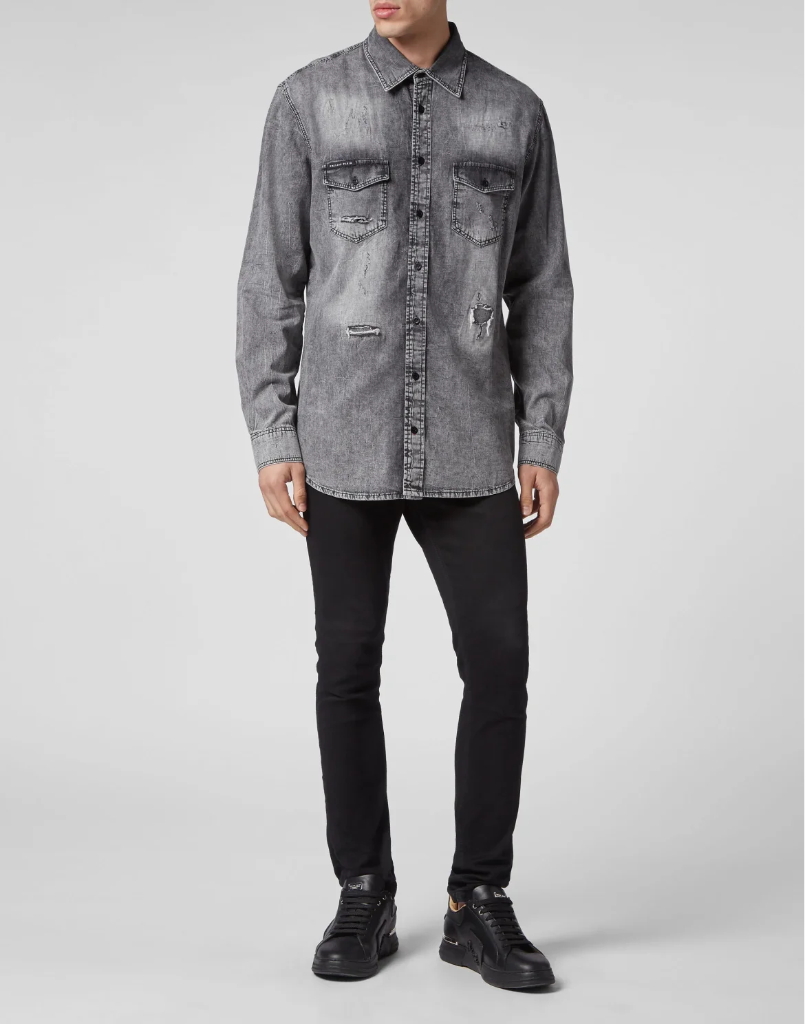 Denim Shirt LS, цвет: Серый