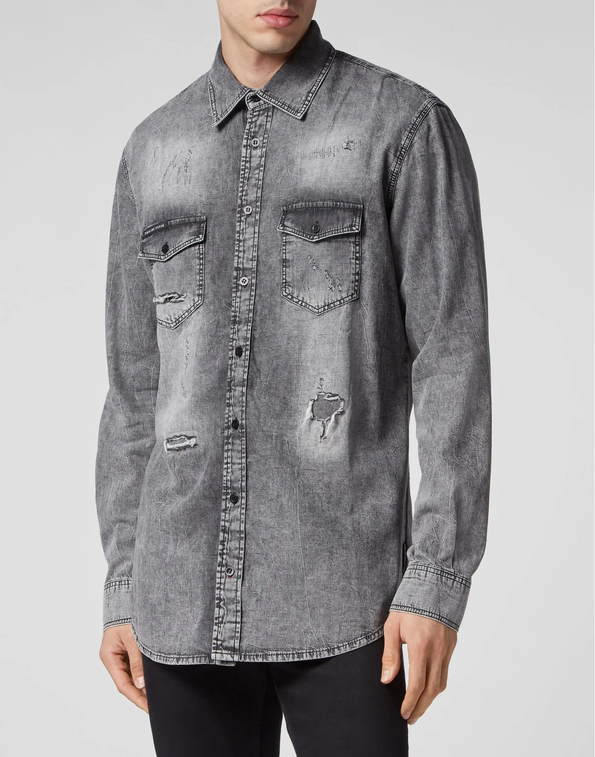 Denim Shirt LS, цвет: Серый