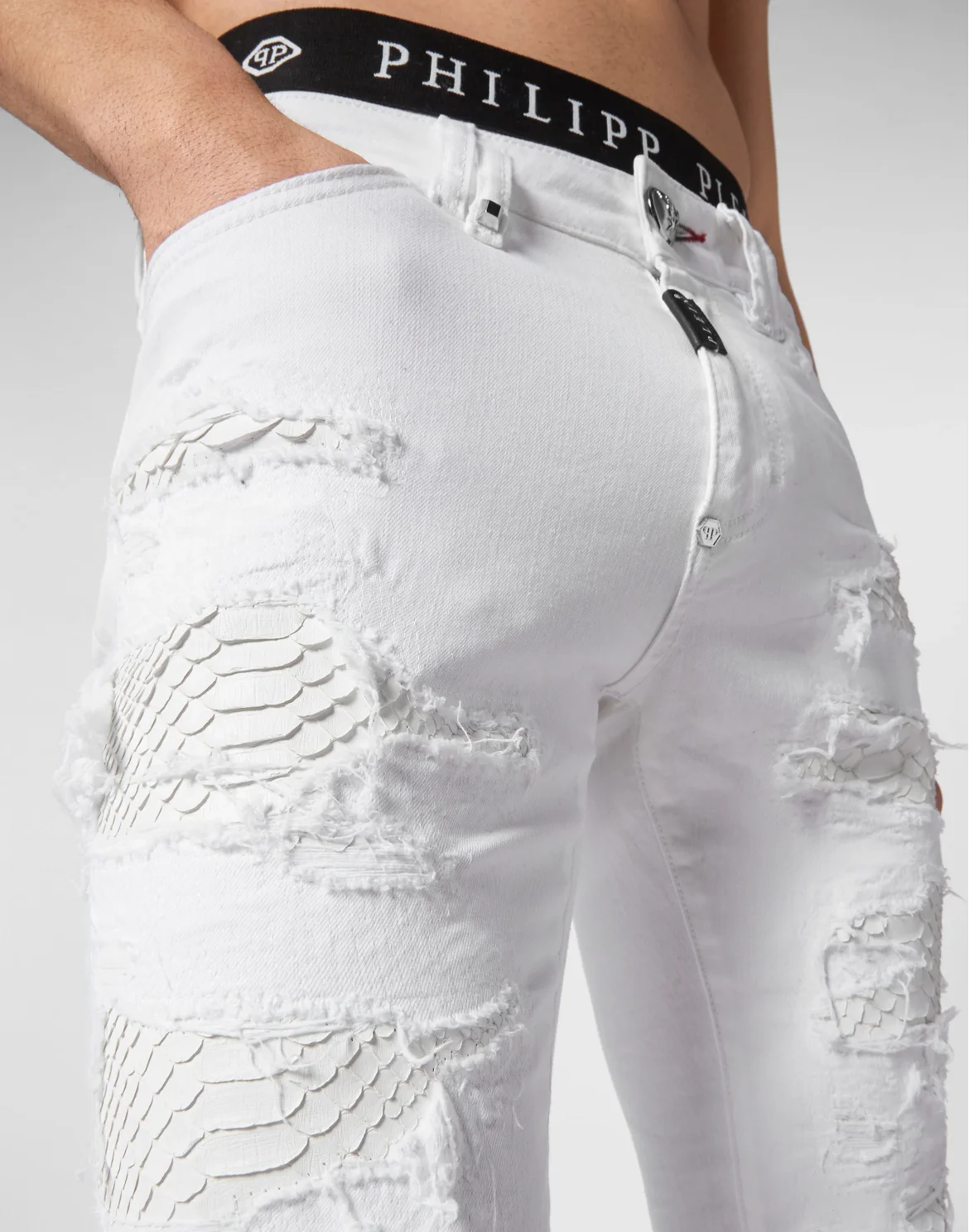 Denim Slim Fit with Python Luxury, цвет: Белый
