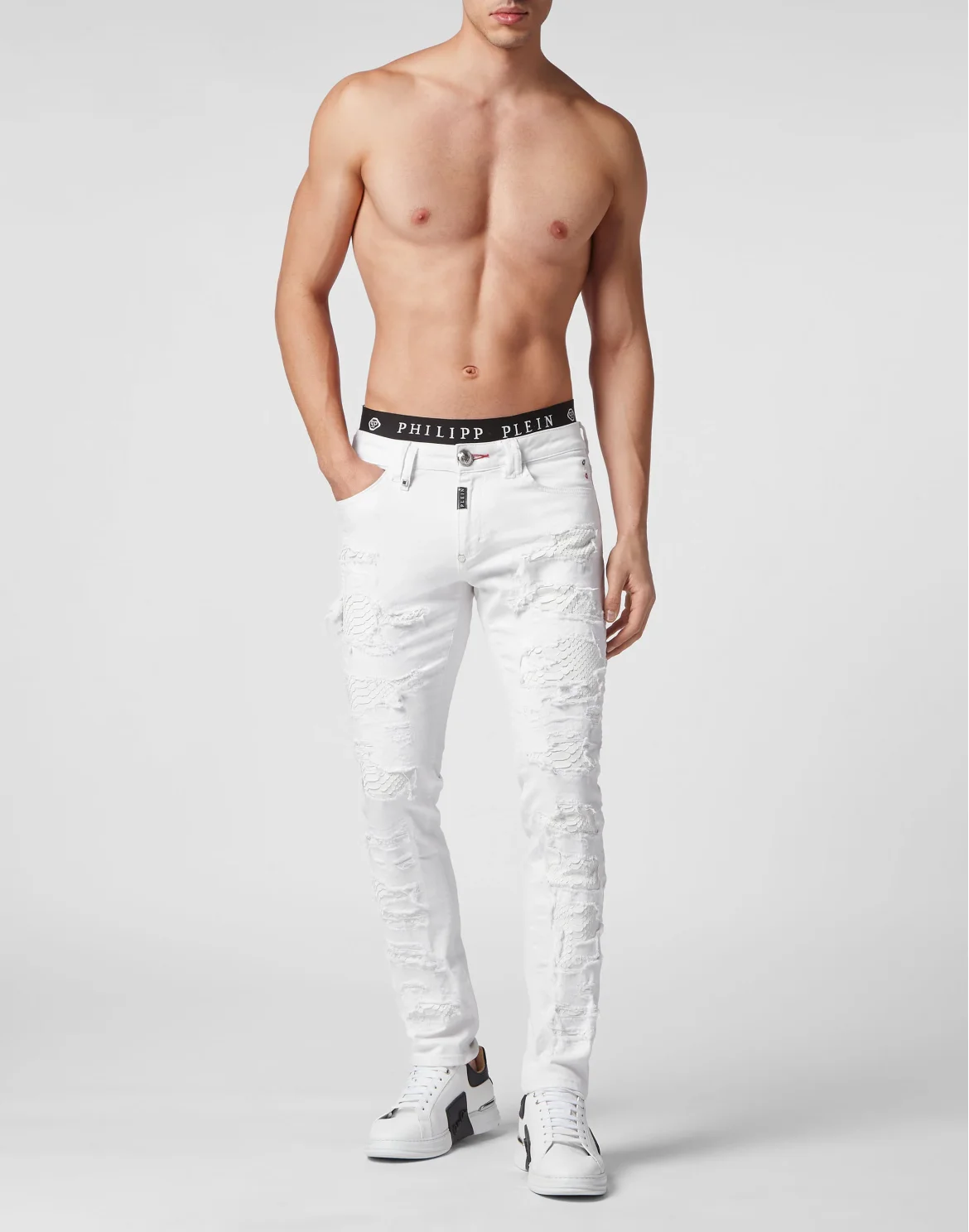 Denim Slim Fit with Python Luxury, цвет: Белый