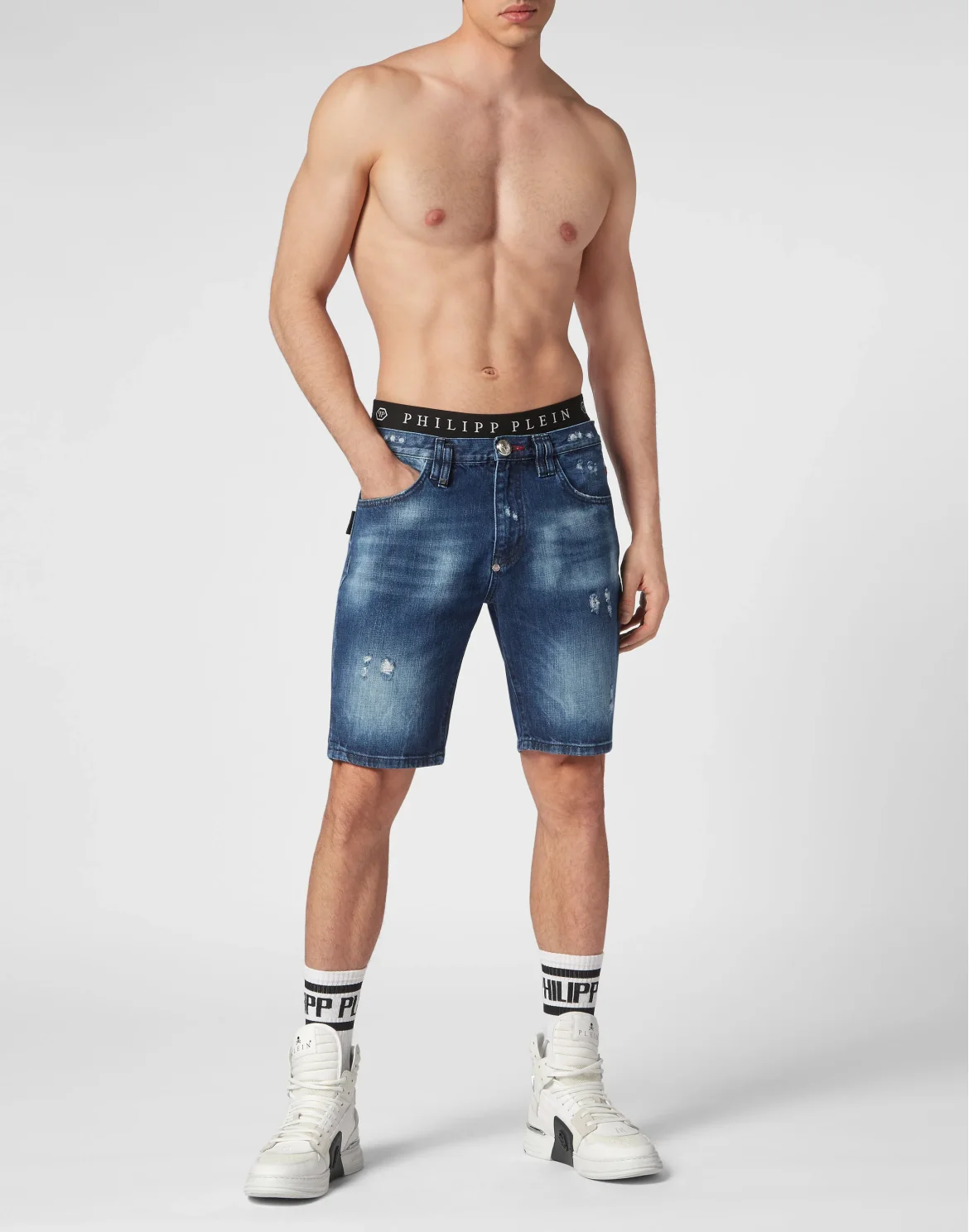 Denim Shorts Mykonos  Fit Destroyed, цвет: Синий