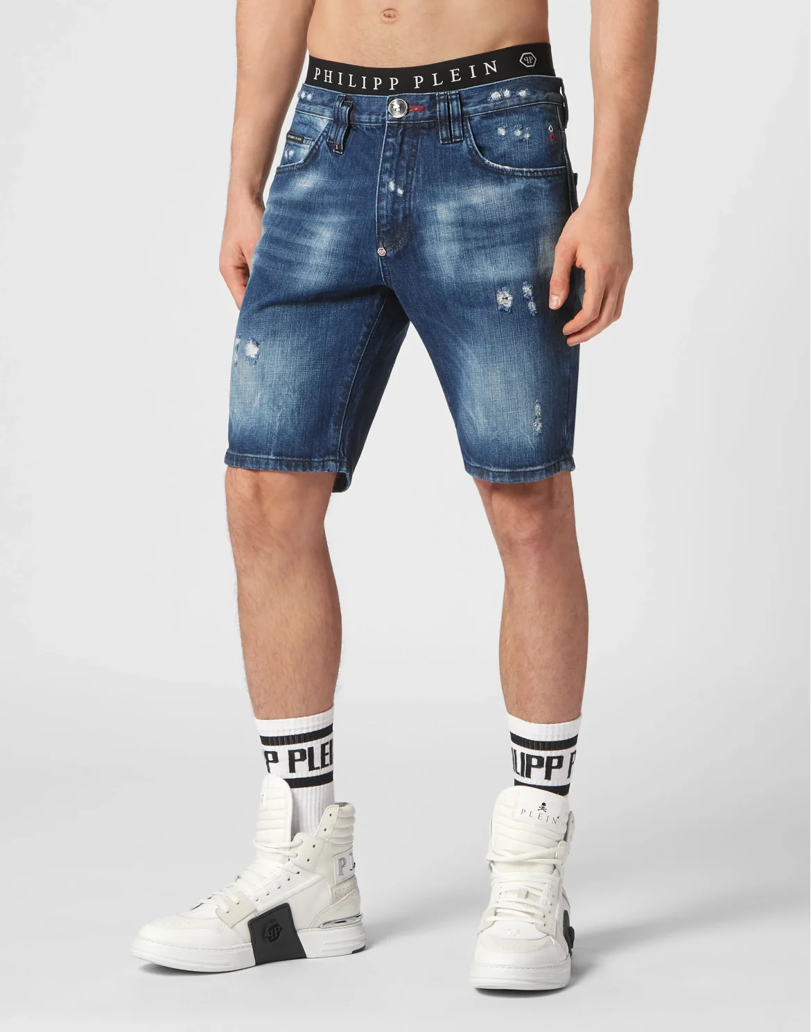 Denim Shorts Mykonos  Fit Destroyed, цвет: Синий