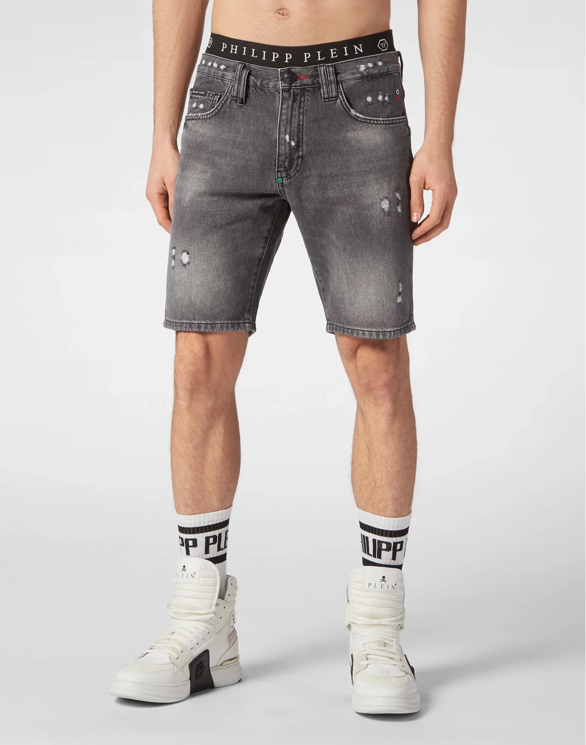 Denim Shorts Mykonos  Fit Destroyed, цвет: Серый