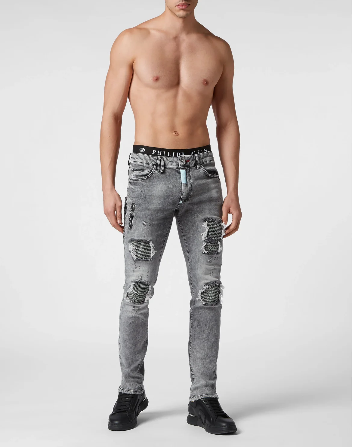 Denim Trousers Super Straight Cut, цвет: Серый