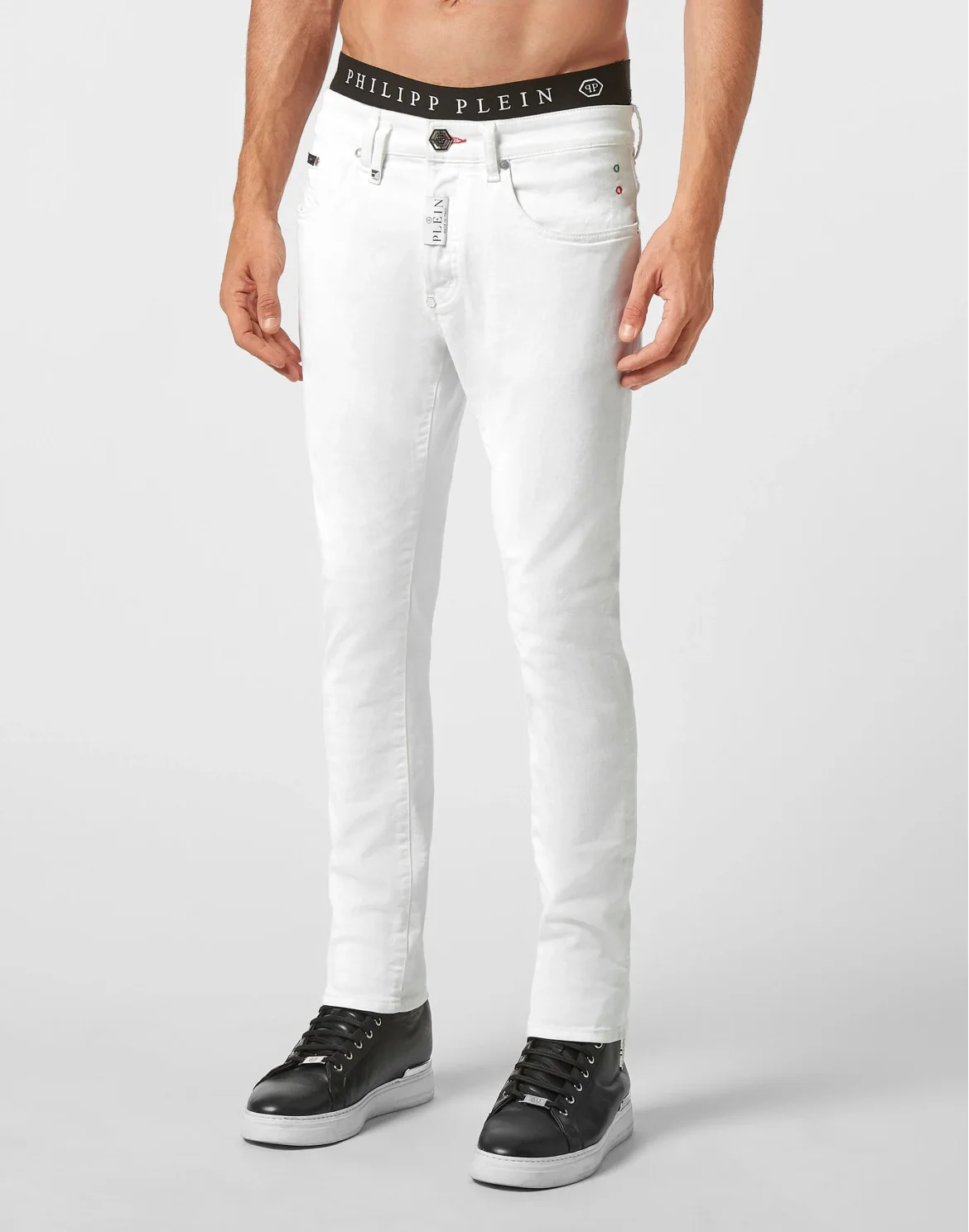 Denim Trousers Skinny Fit Hexagon, цвет: Белый