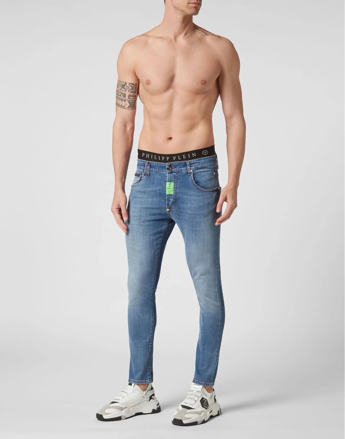 Denim Trousers Skinny Fit Hexagon, цвет: Синий