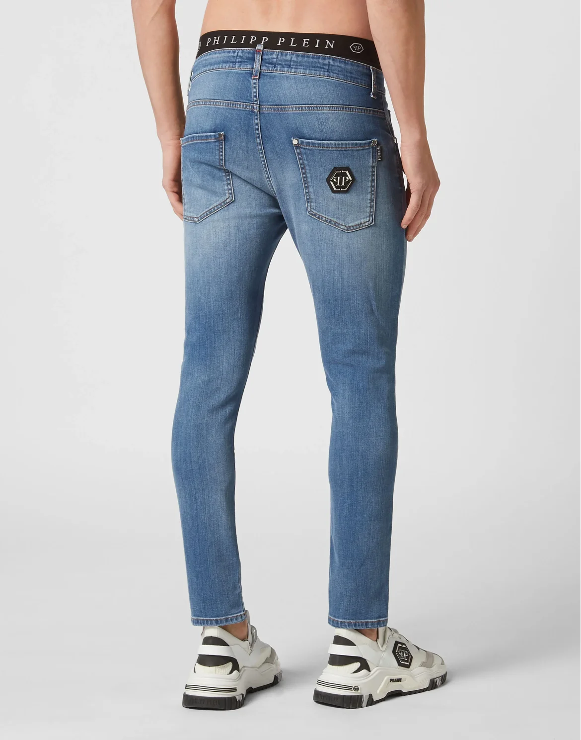 Denim Trousers Skinny Fit Hexagon, цвет: Синий