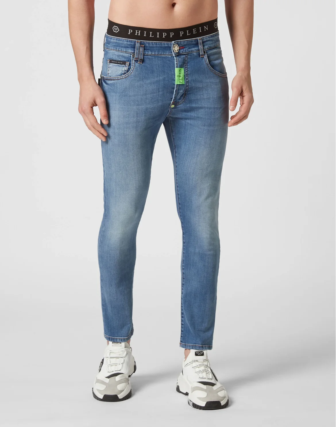 Denim Trousers Skinny Fit Hexagon, цвет: Синий