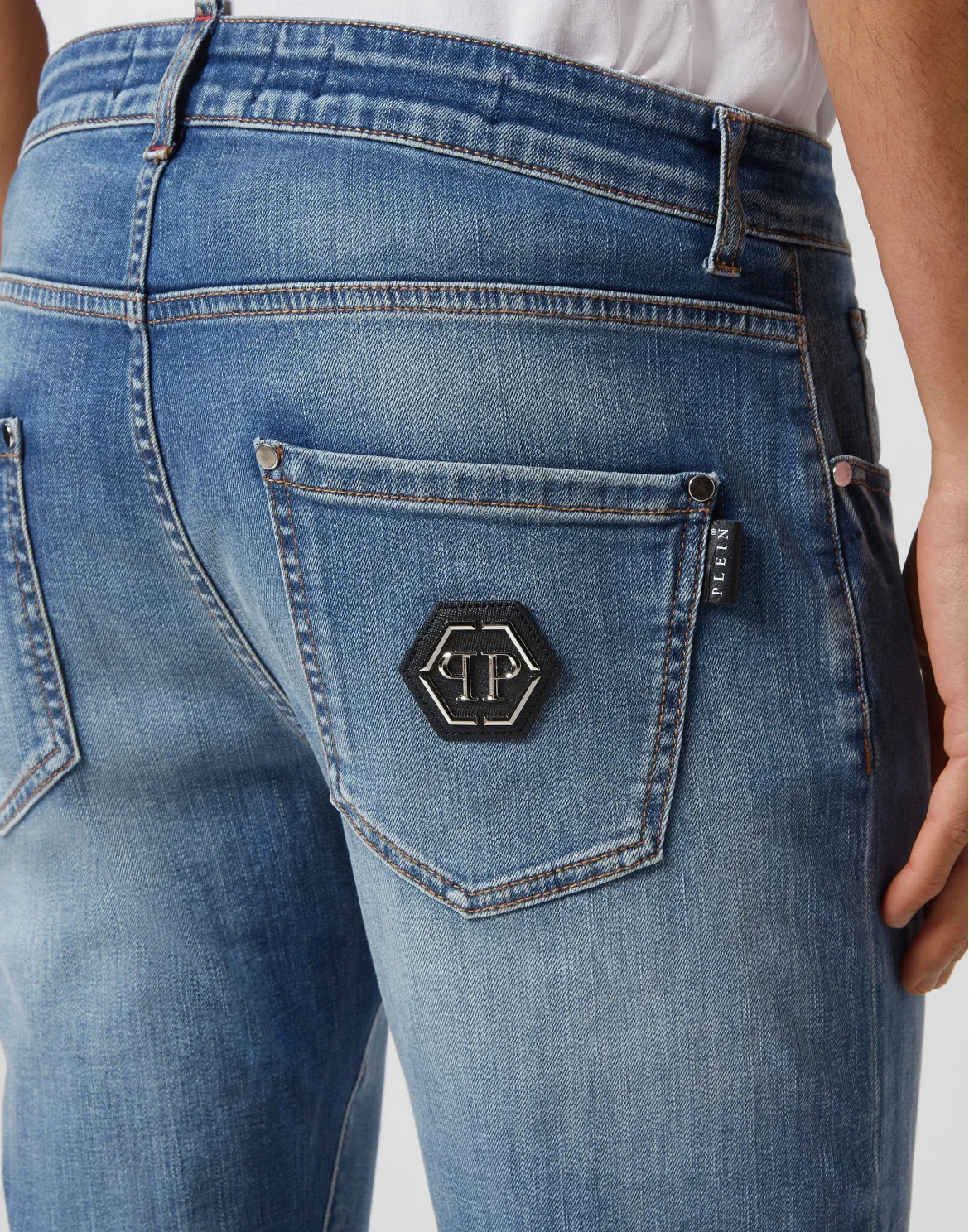 Denim Trousers Super Straight Cut Premium Hexagon, цвет: Синий