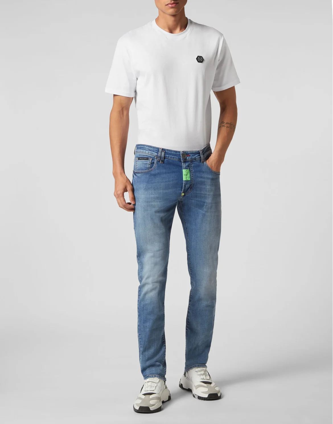 Denim Trousers Super Straight Cut Premium Hexagon, цвет: Синий