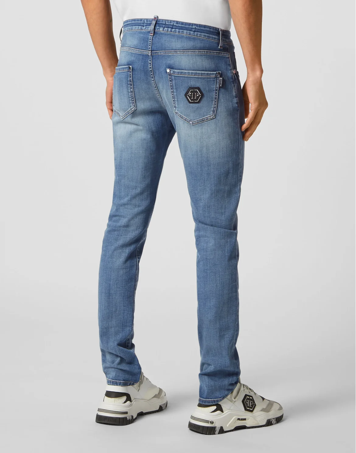 Denim Trousers Super Straight Cut Premium Hexagon, цвет: Синий