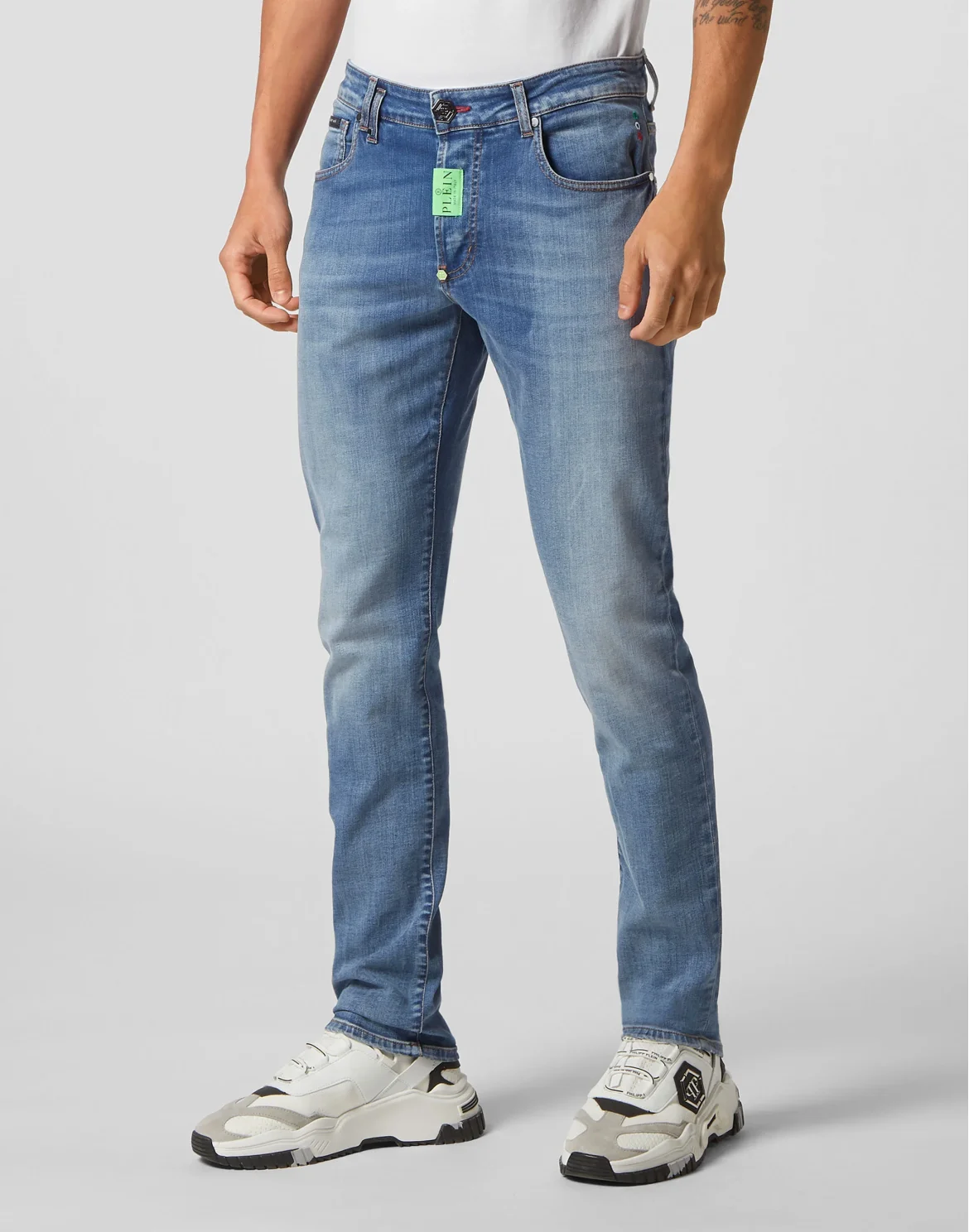 Denim Trousers Super Straight Cut Premium Hexagon, цвет: Синий