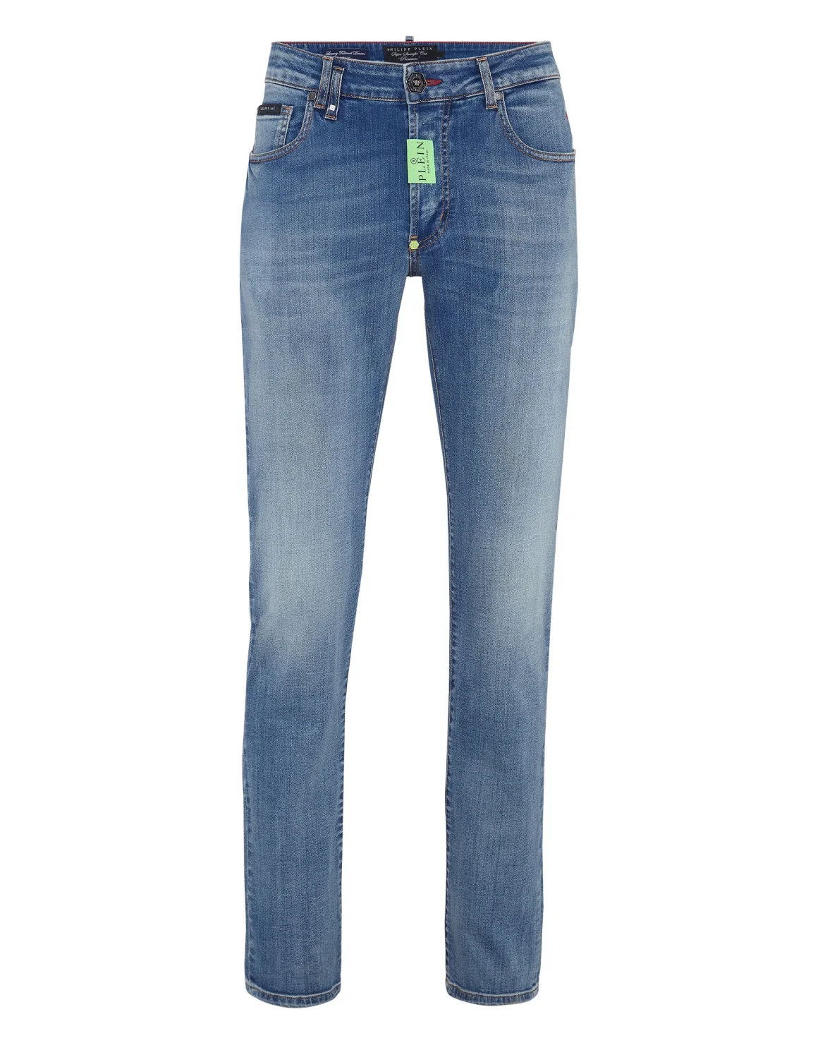 Denim Trousers Super Straight Cut Premium Hexagon, цвет: Синий