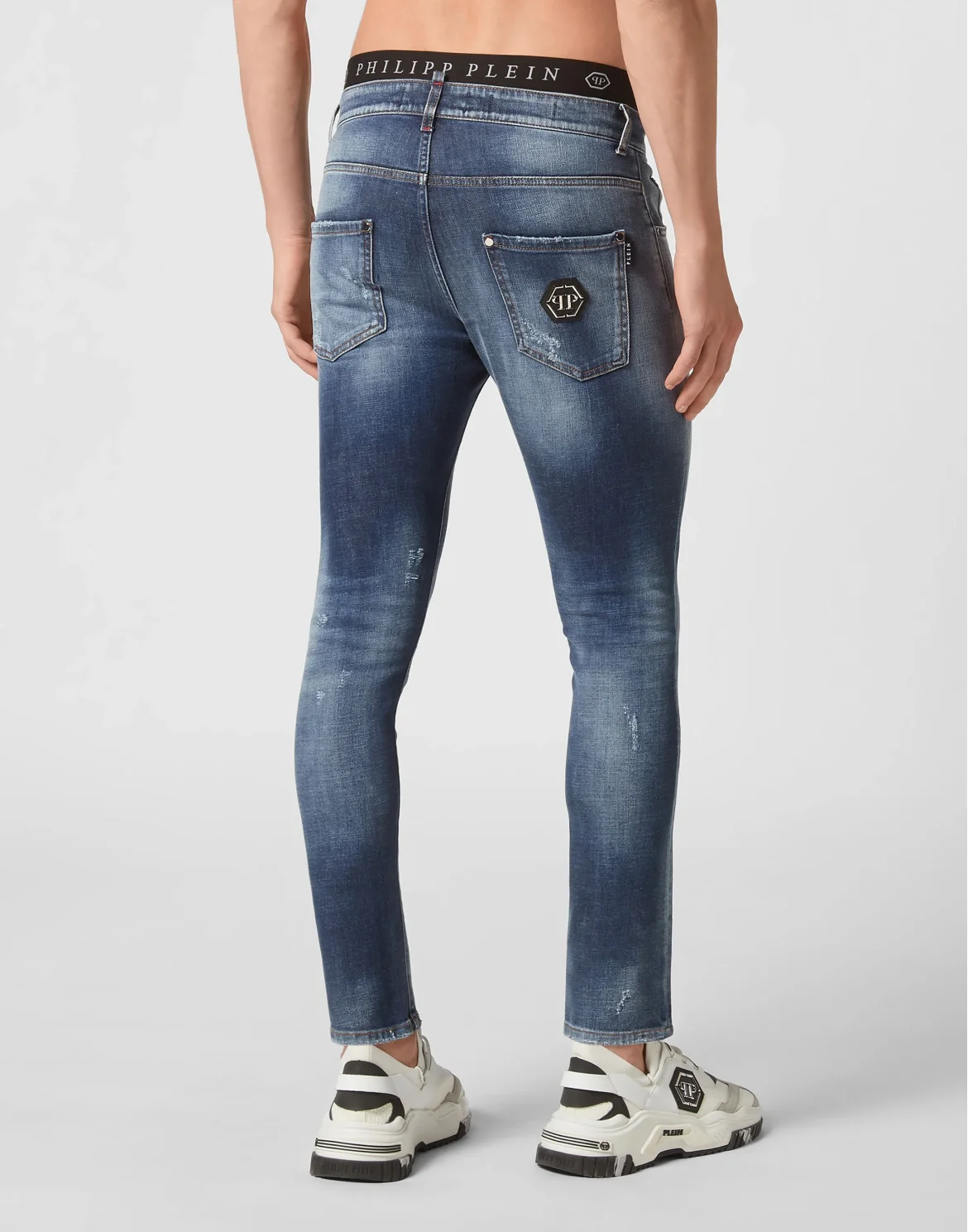 Denim Trousers Skinny Fit Hexagon, цвет: Синий