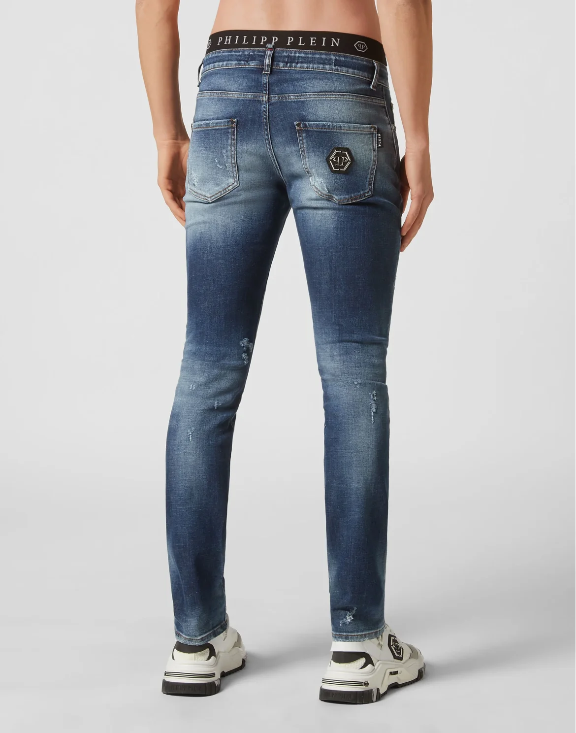 Denim Trousers Super Straight Cut Premium Hexagon, цвет: Синий