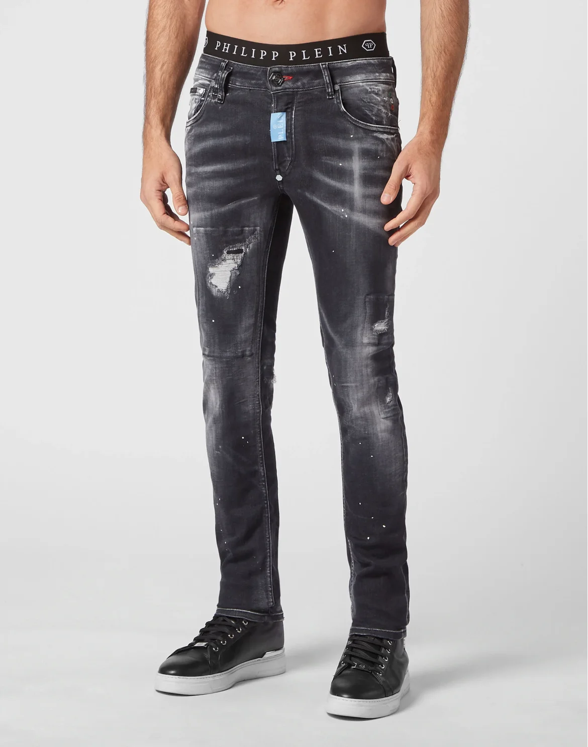 Denim Trousers Super Straight Cut Premium Hexagon, цвет: Черный