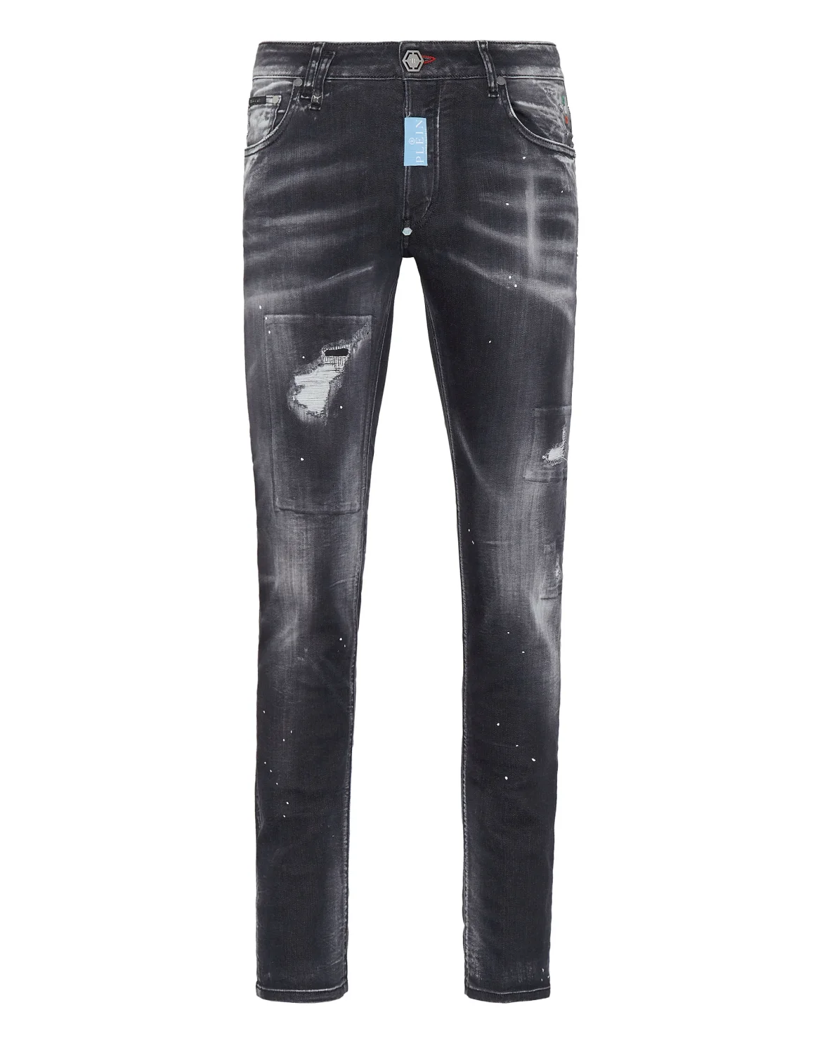 Denim Trousers Super Straight Cut Premium Hexagon, цвет: Черный