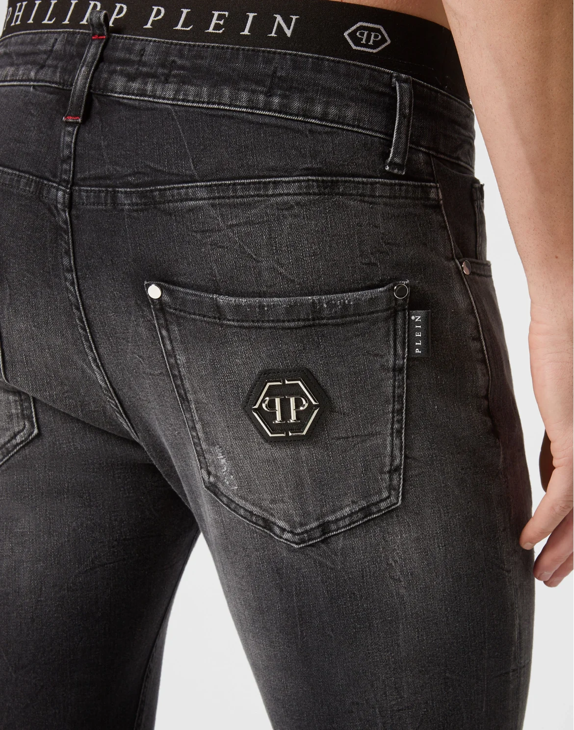 Denim Trousers Super Straight Cut Premium Hexagon, цвет: Серый
