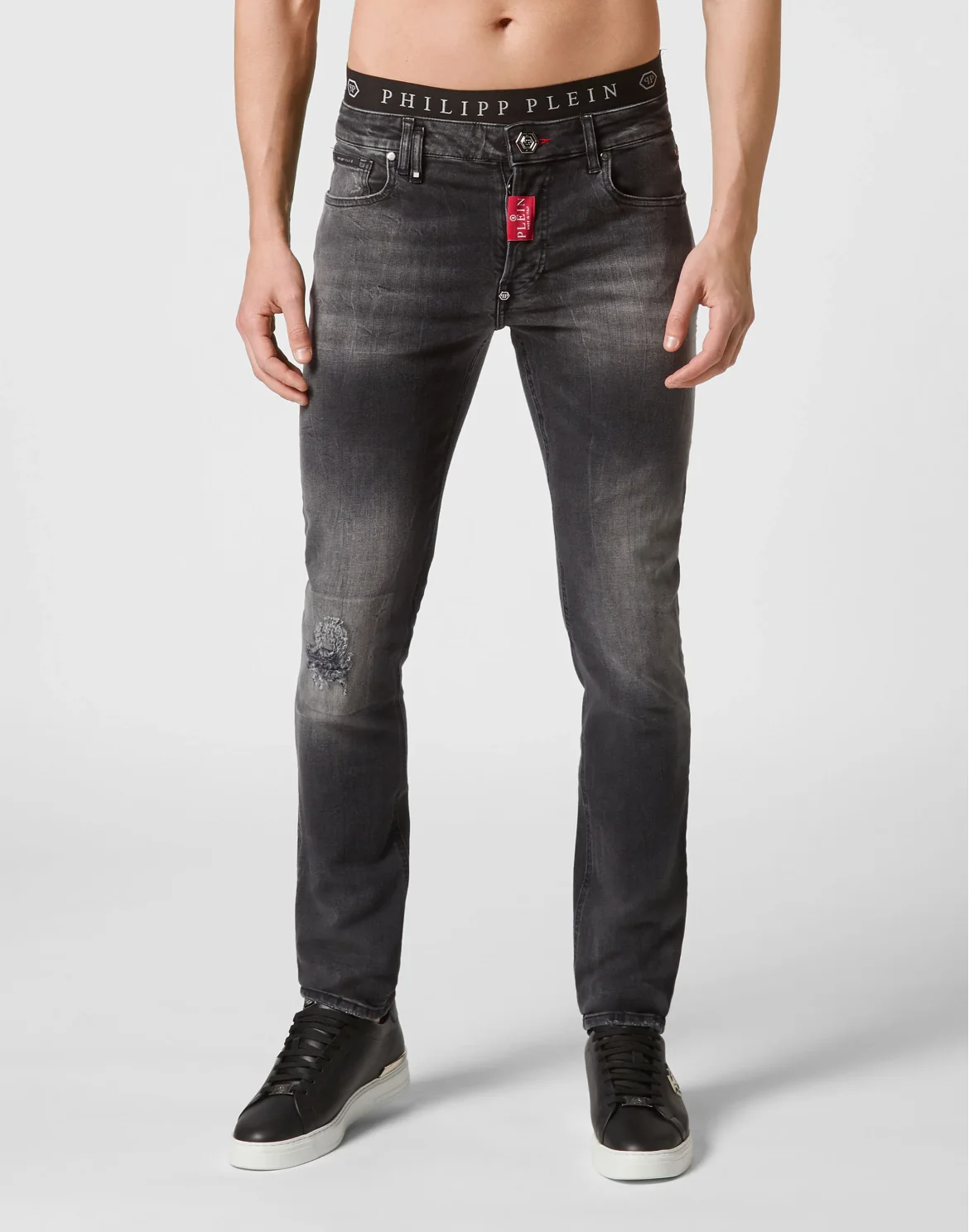 Denim Trousers Super Straight Cut Premium Hexagon, цвет: Серый