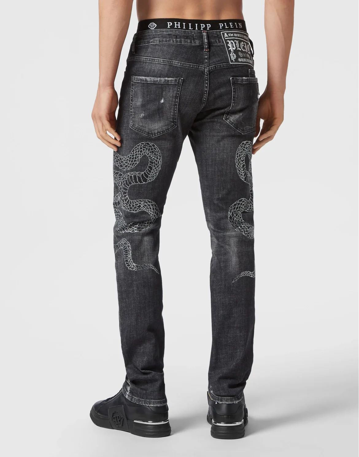 Denim Trousers Super Straight Cut Snake, цвет: Черный