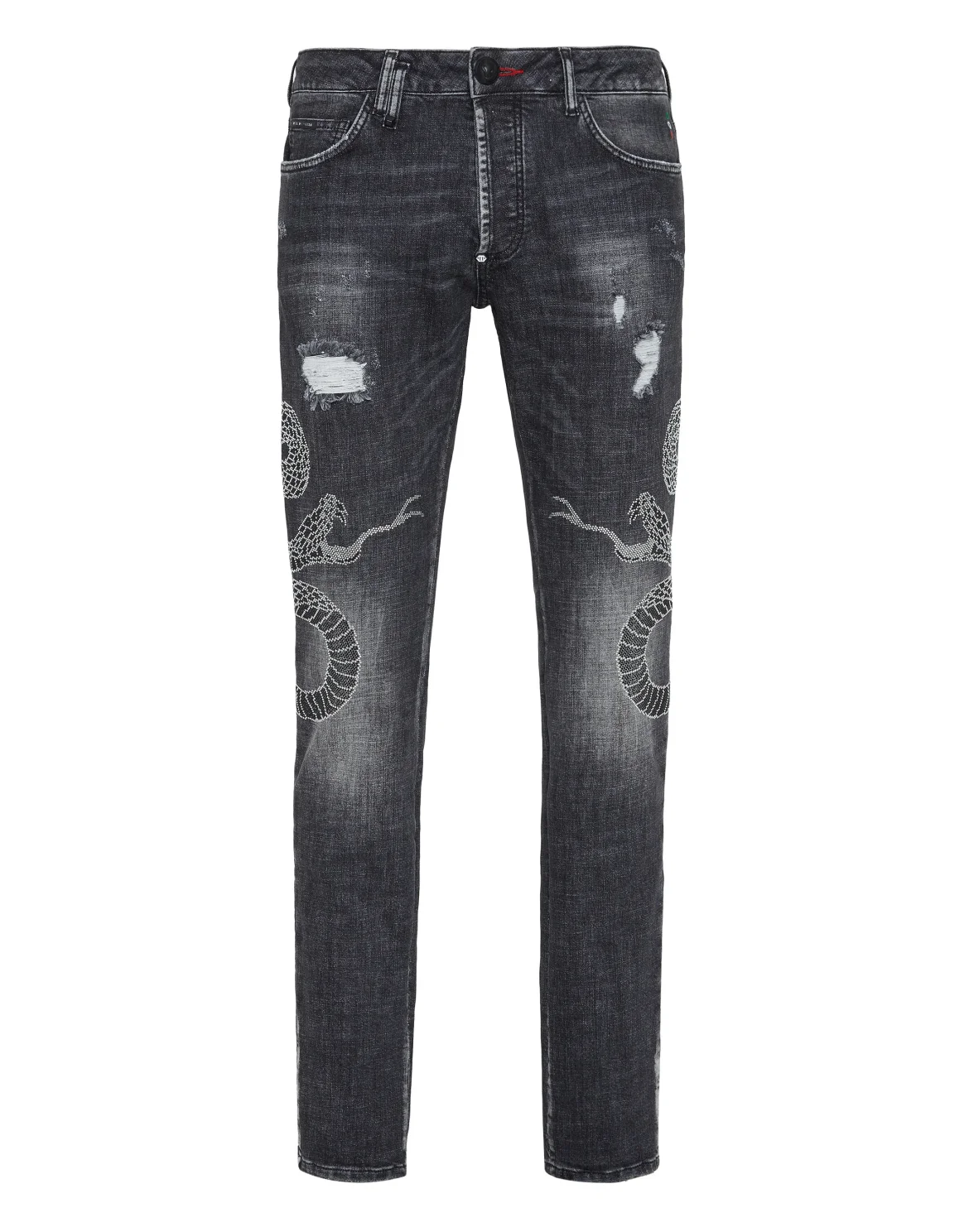 Denim Trousers Super Straight Cut Snake, цвет: Черный
