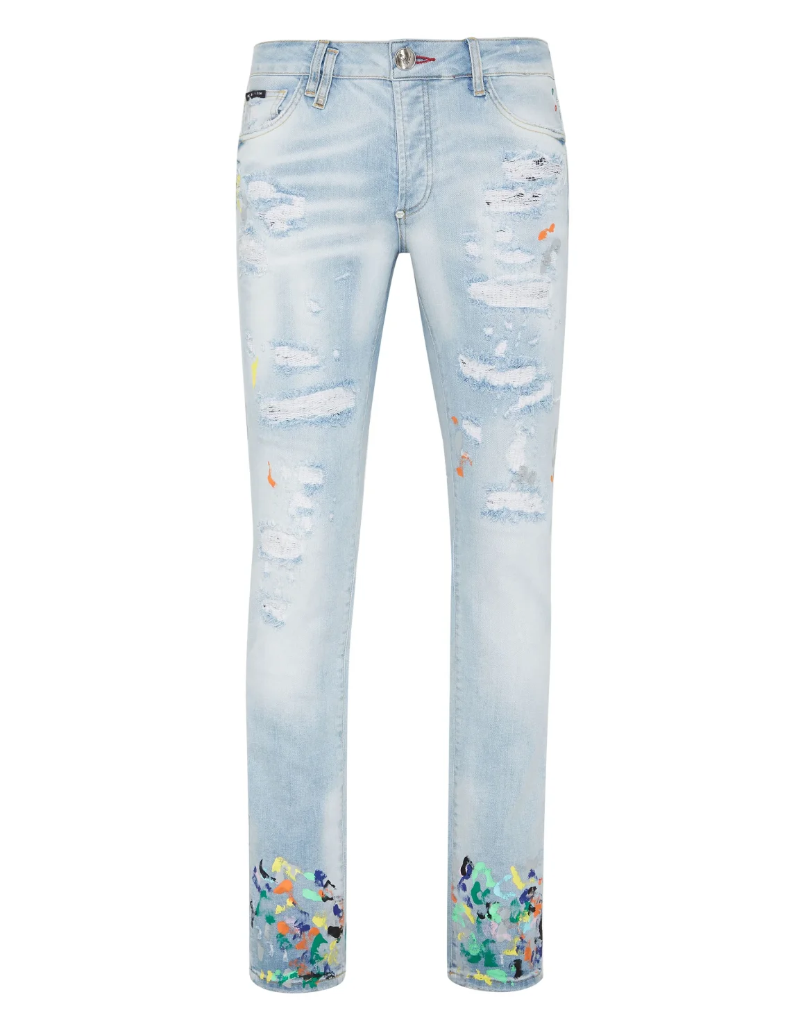 Denim Trousers Super Straight Cut Dripping, цвет: Голубой