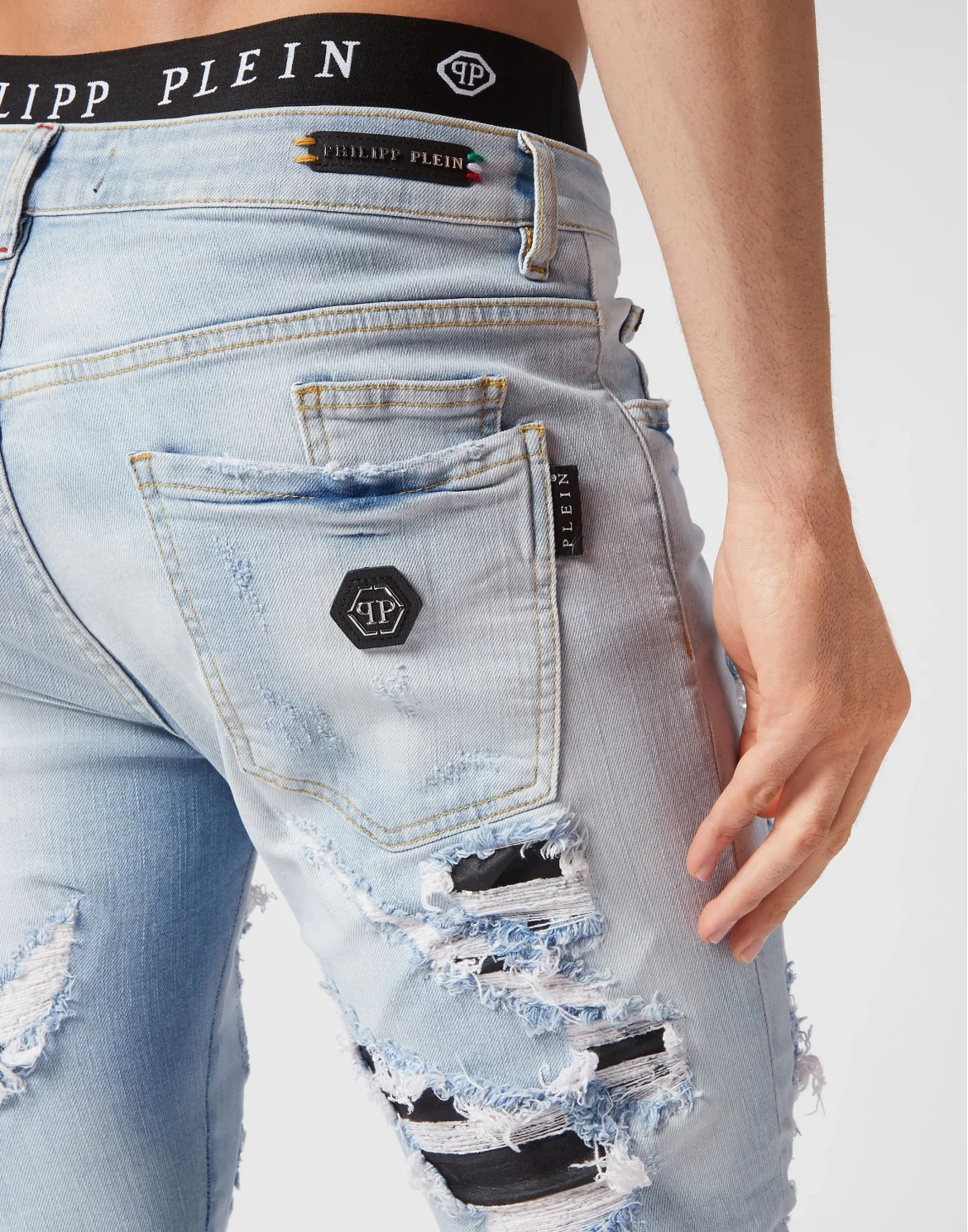 Denim Trousers Super Straight Cut Destroyed, цвет: Голубой