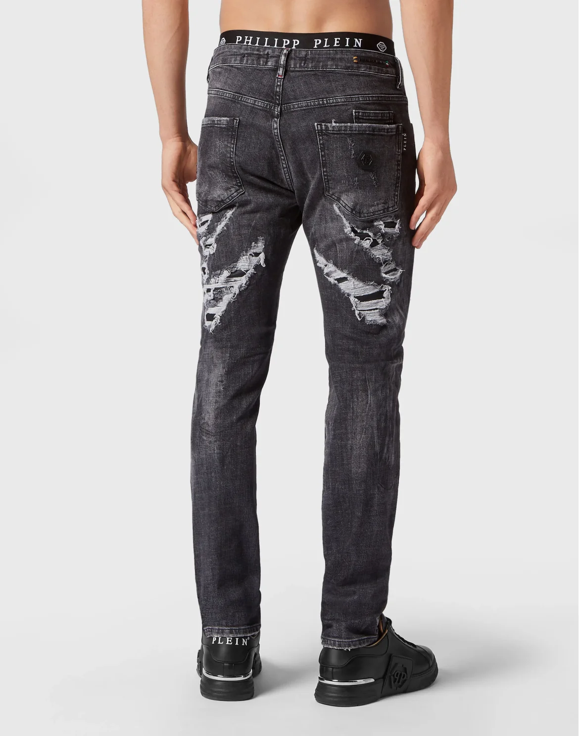 Denim Trousers Super Straight Cut Destroyed, цвет: Черный
