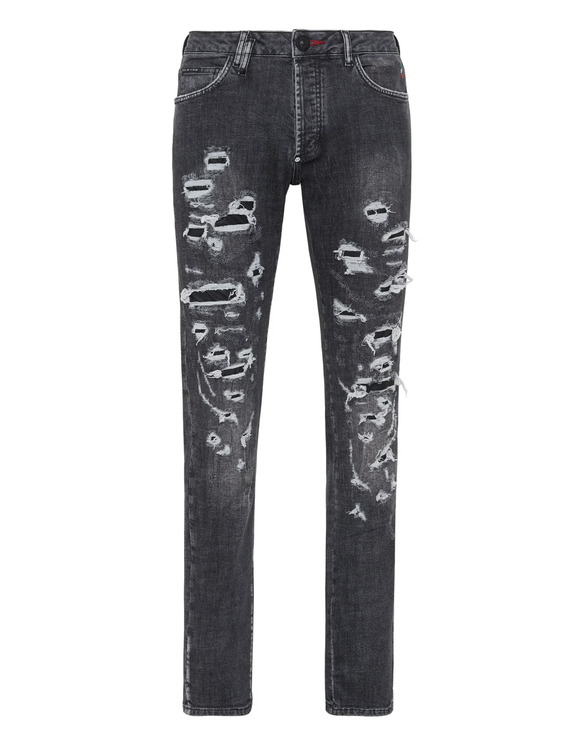 Denim Trousers Super Straight Cut Destroyed, цвет: Черный