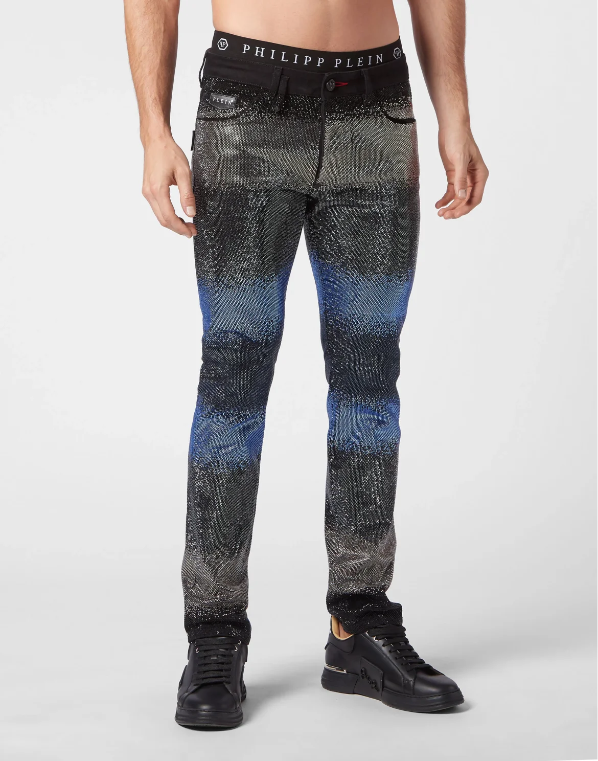 Denim Trousers Super Straight Cut Crystal, цвет: Синий