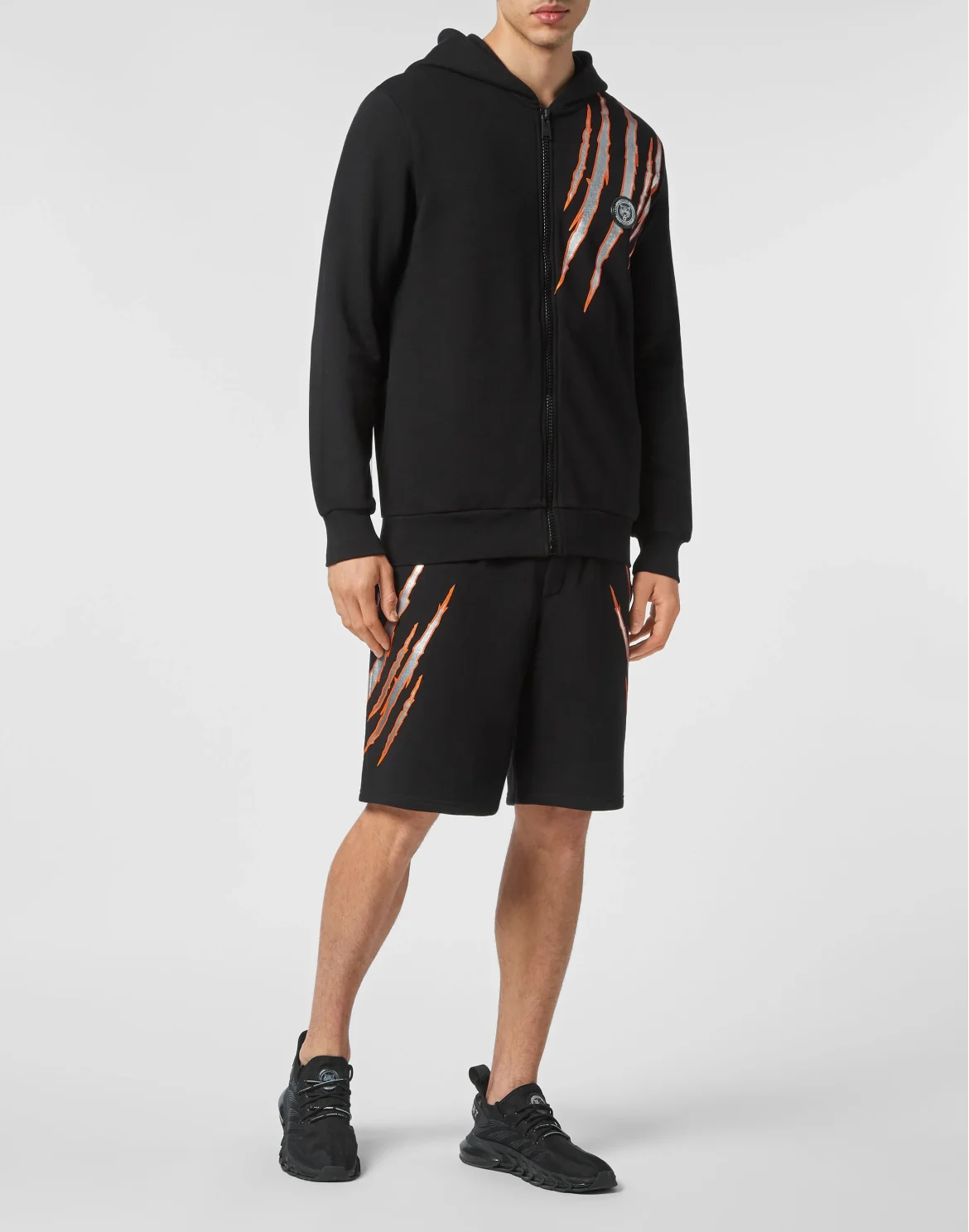 Hoodie Sweatjacket Scratch, цвет: Черный