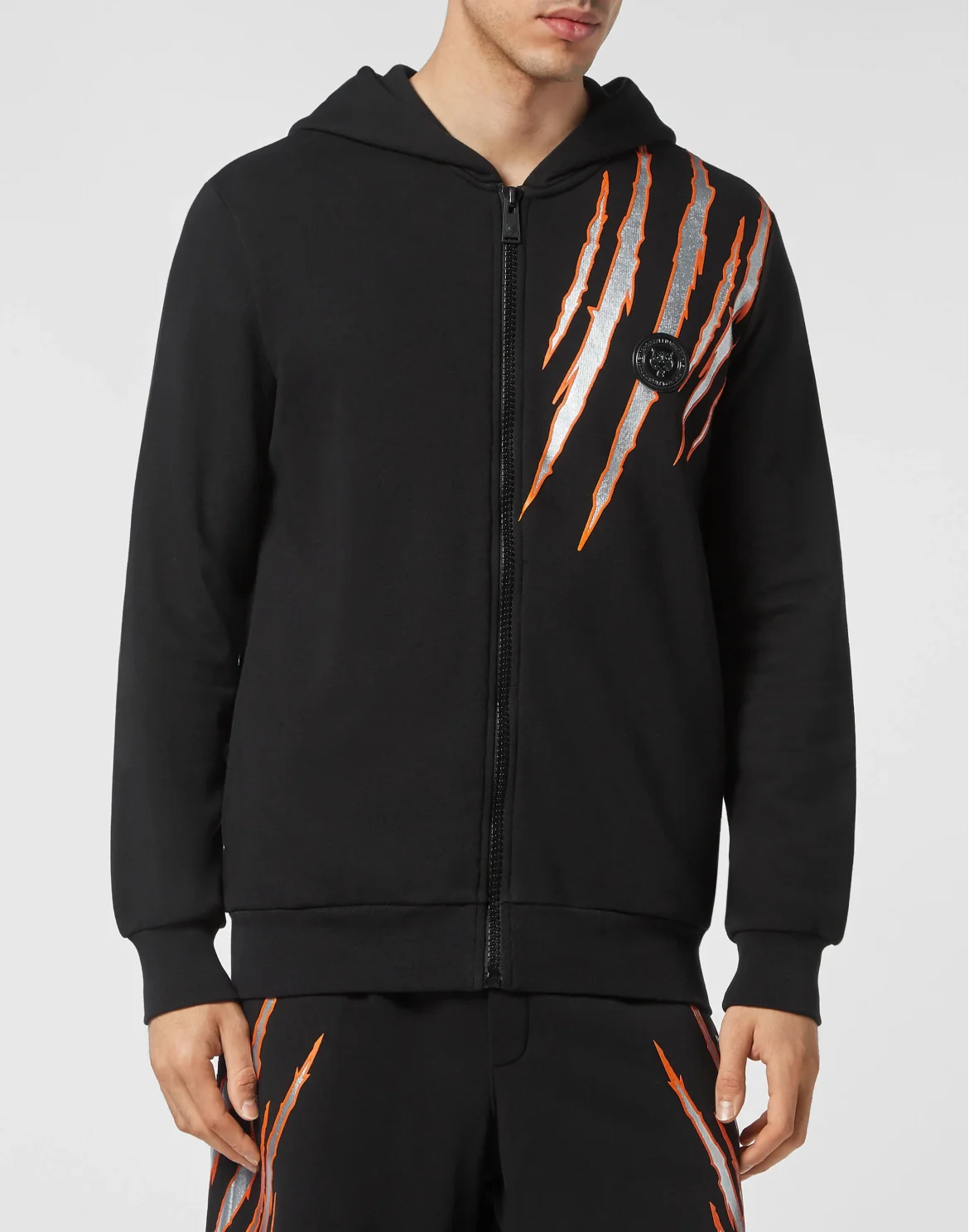 Hoodie Sweatjacket Scratch, цвет: Черный
