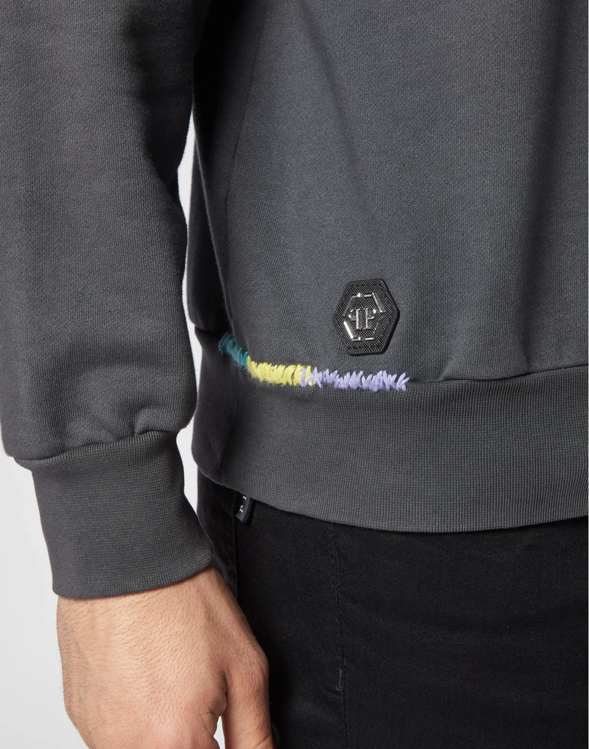 Hand Painted Hoodie Sweatshirt Gothic Plein, цвет: Черный