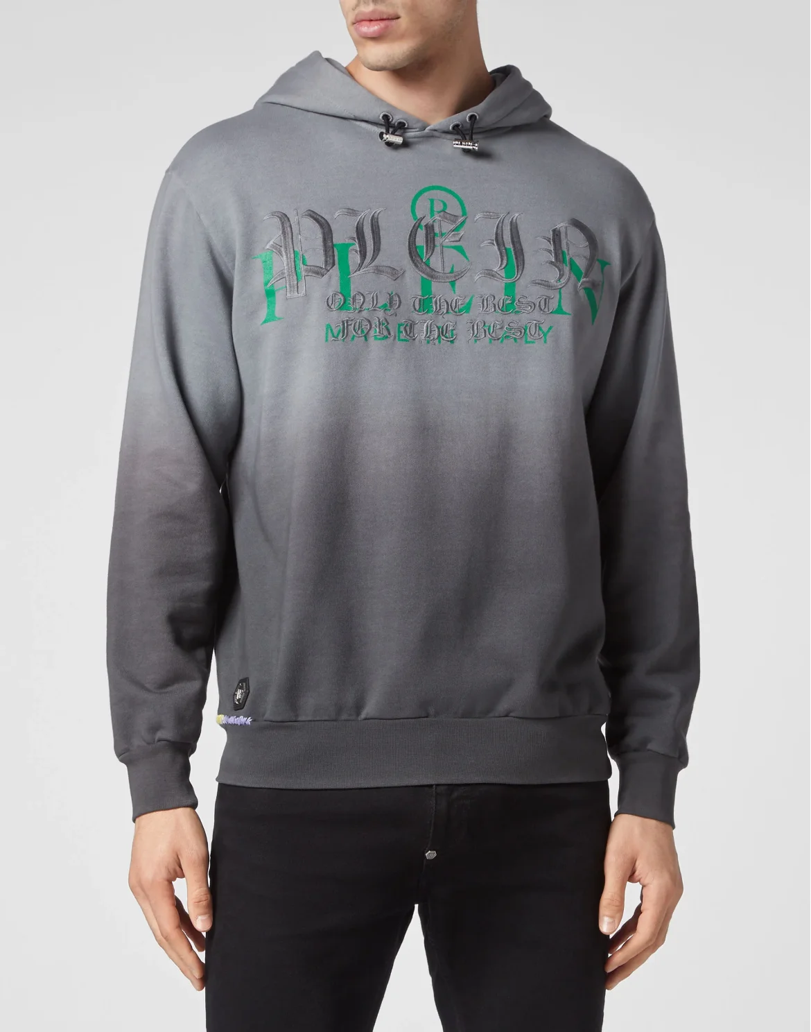 Hand Painted Hoodie Sweatshirt Gothic Plein, цвет: Черный