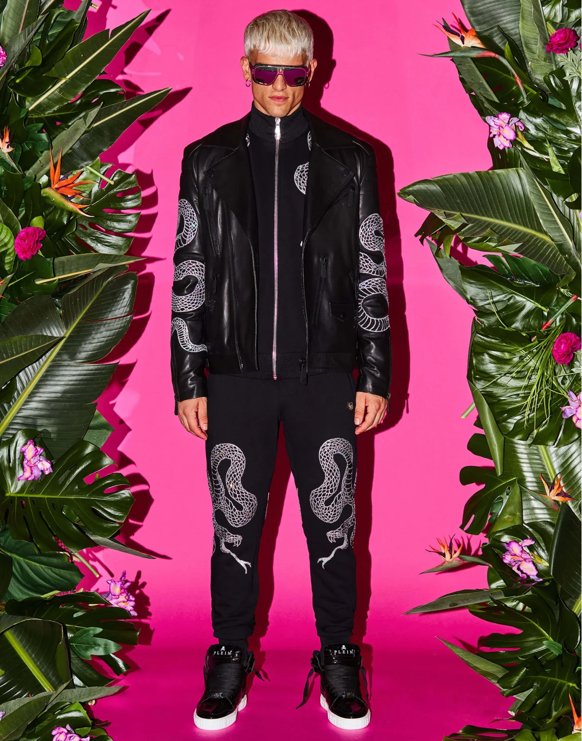 TRACKSUIT: ZIP-UP JACKET + JOGGING PANTS SNAKE, цвет: Черный