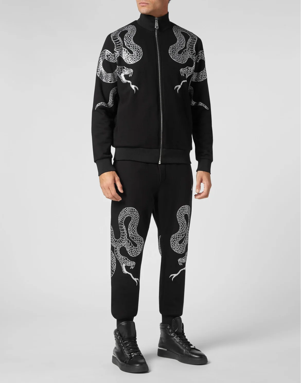 TRACKSUIT: ZIP-UP JACKET + JOGGING PANTS SNAKE, цвет: Черный