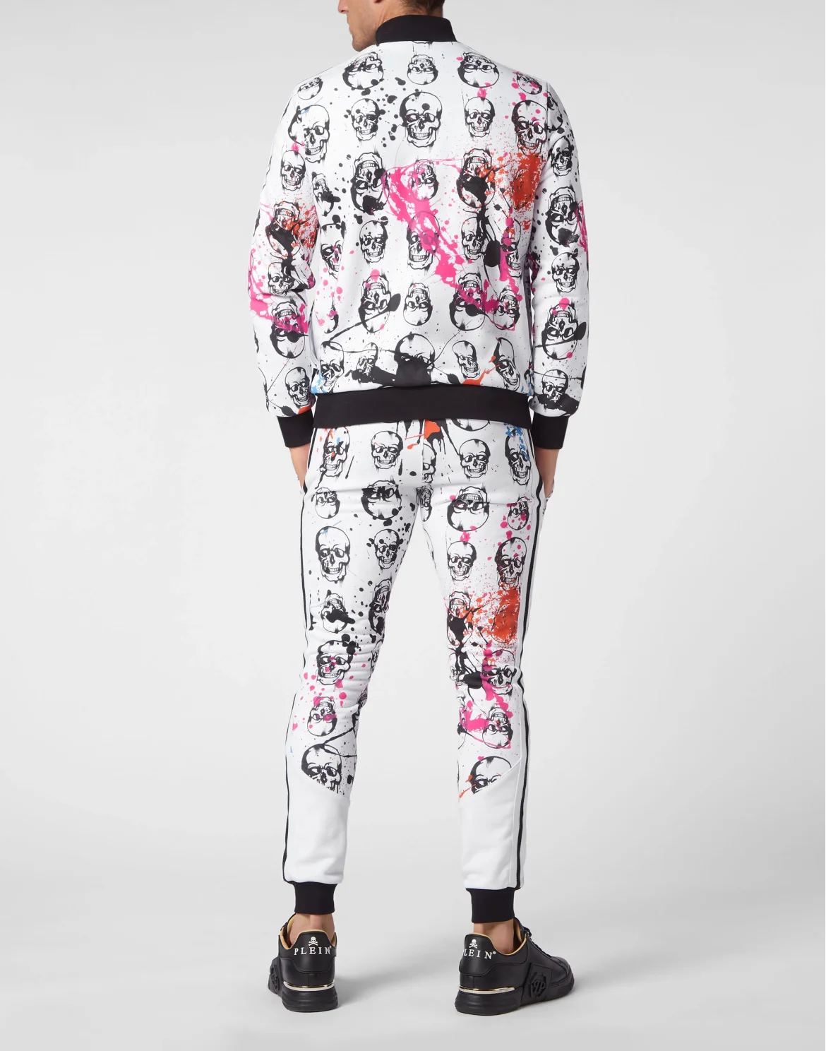 TRACKSUIT: ZIP-UP JACKET + JOGGING PANTS SKULL, цвет: Белый