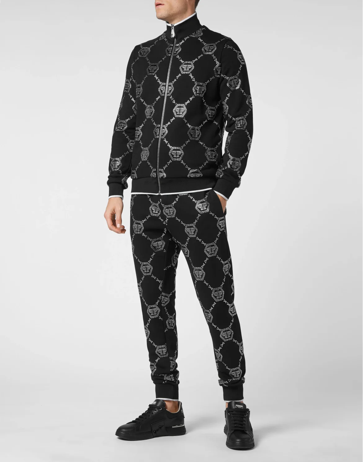 Jogging Tracksuit: Top/Trousers Iconic Plein, цвет: Черный