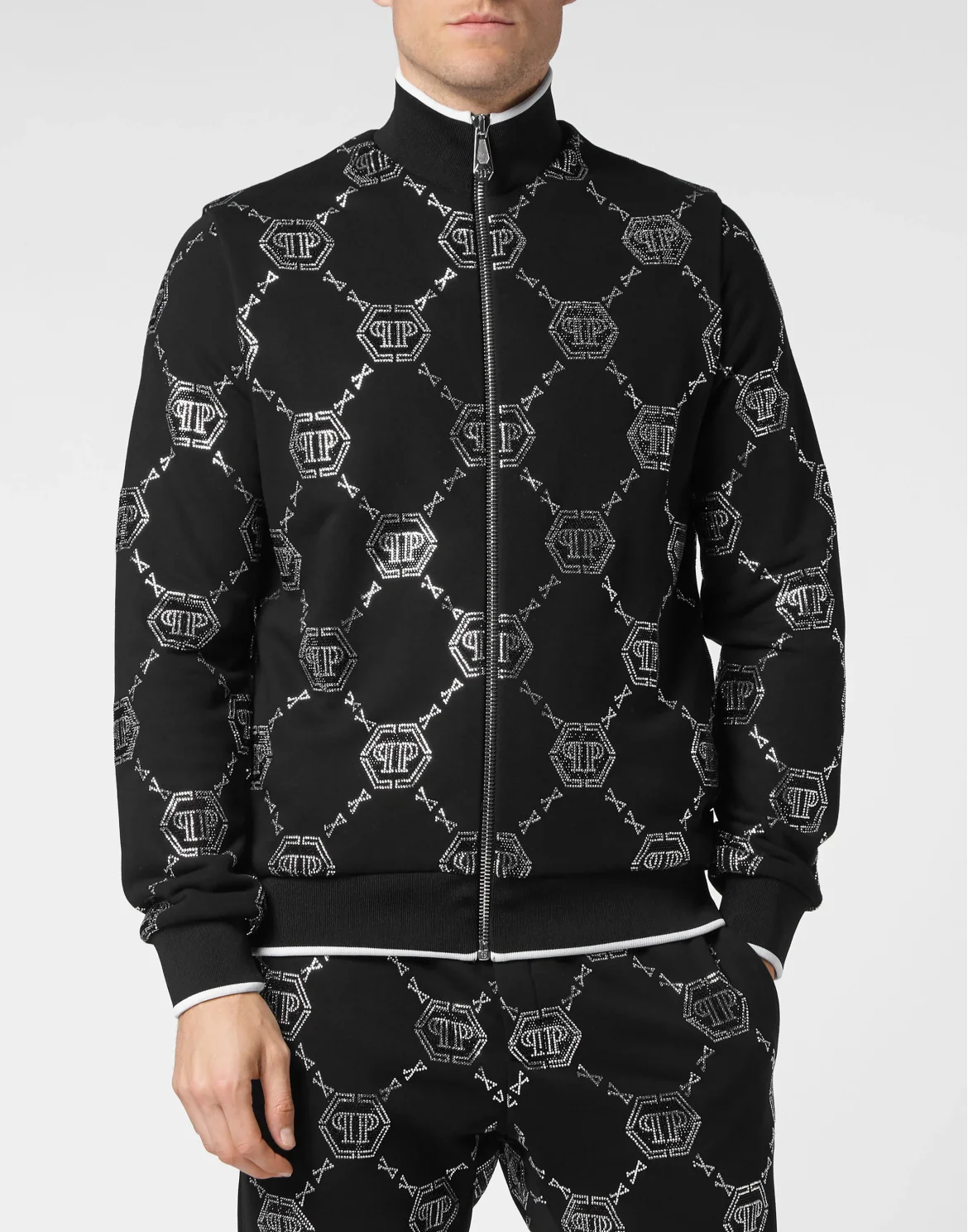 Jogging Tracksuit: Top/Trousers Iconic Plein, цвет: Черный