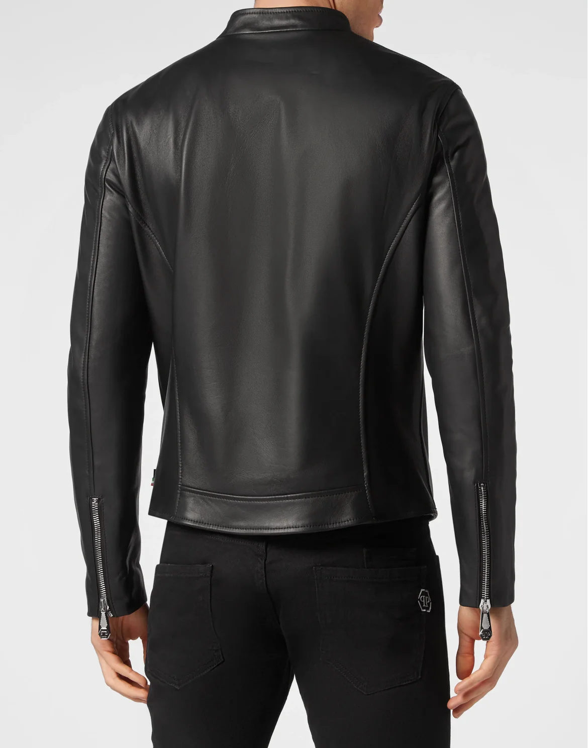 Leather Moto Jacket, цвет: Черный