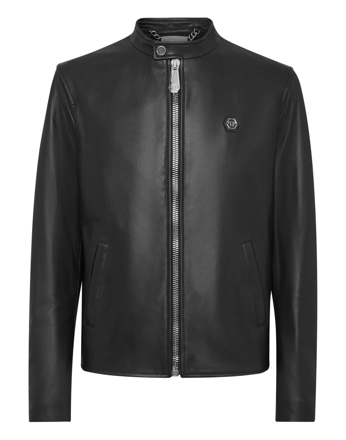 Leather Moto Jacket, цвет: Черный