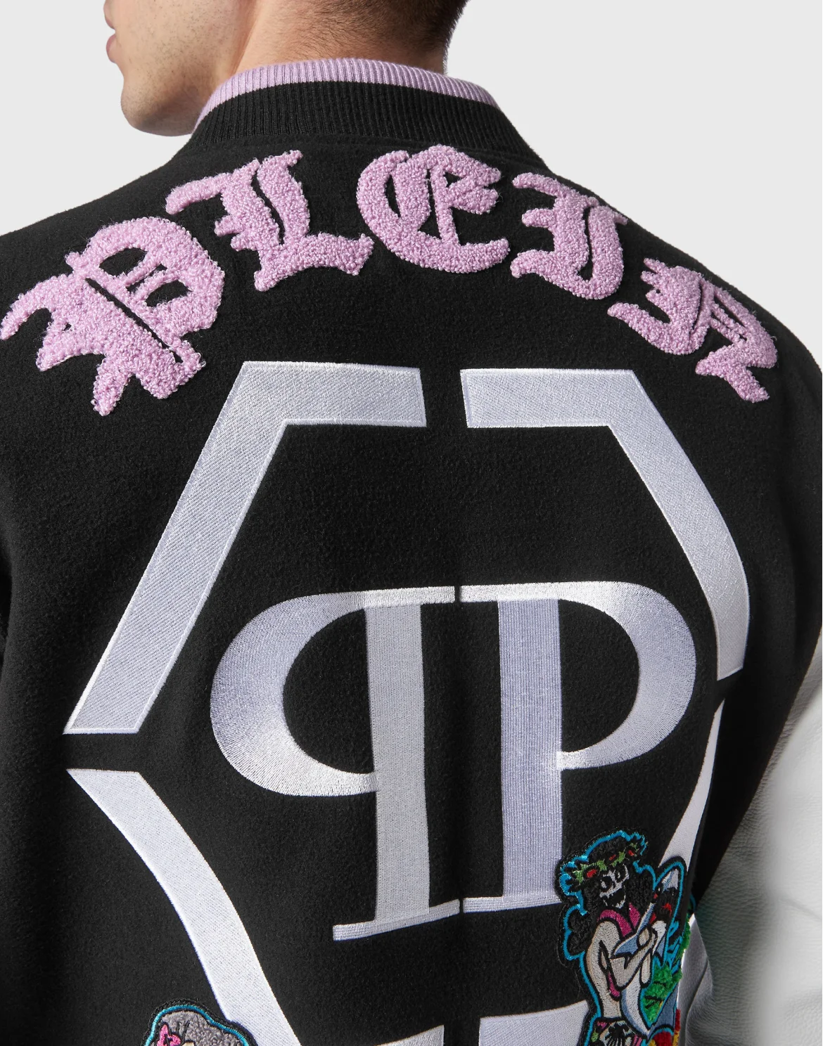 Leather College Bomber Hawaii, цвет: Черный