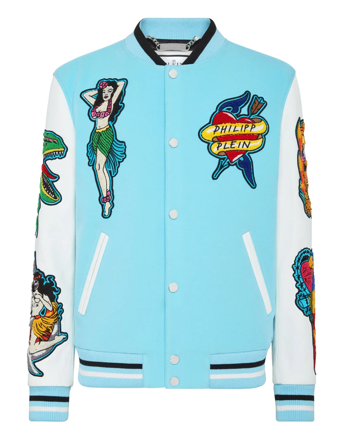 Leather College Bomber Hawaii, цвет: Голубой