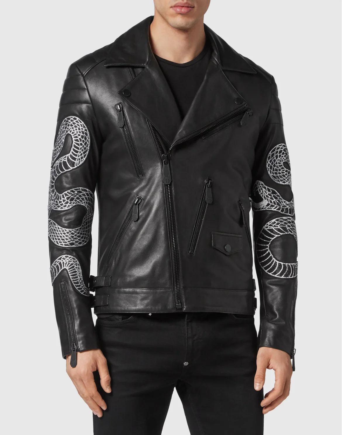 Leather Biker Snake, цвет: Черный