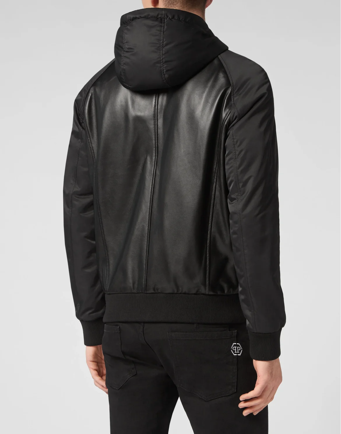 Leather Hooded Jacket, цвет: Черный