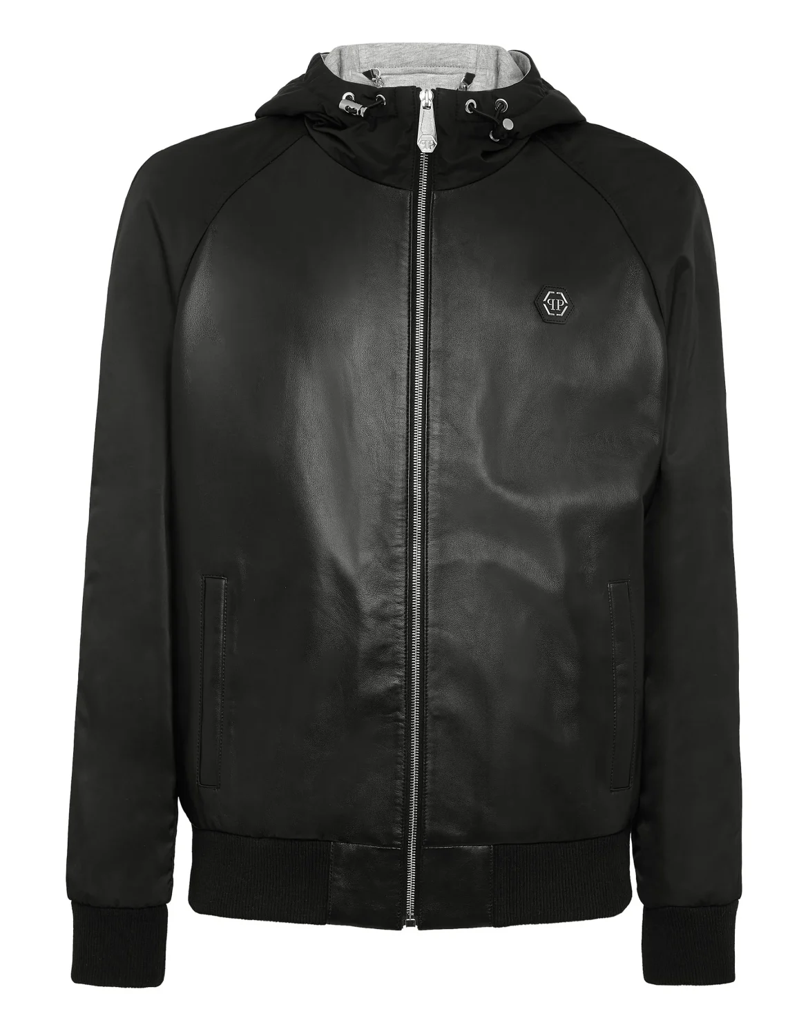 Leather Hooded Jacket, цвет: Черный